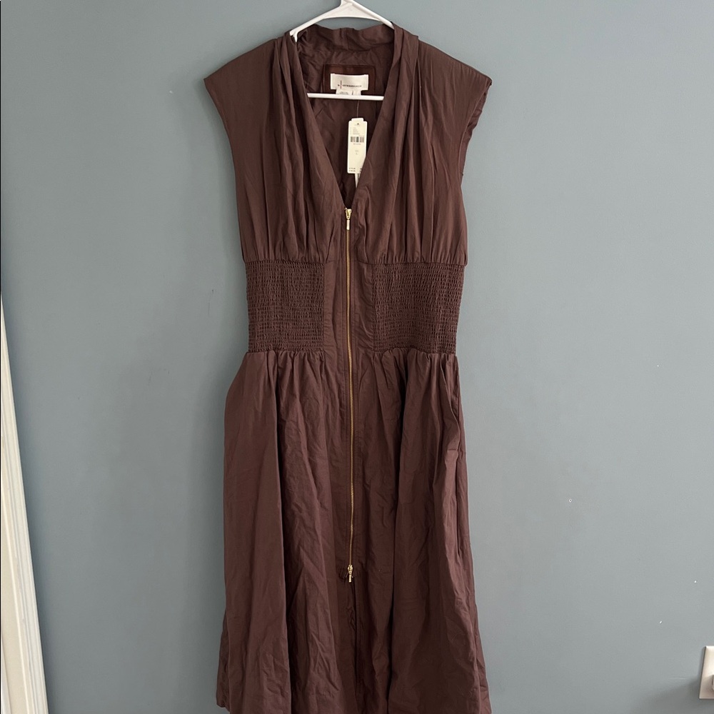 Anthropologie Chocolate Brown Maxi Dress